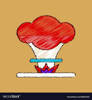 Flat shading style icon nuclear explosion vector image