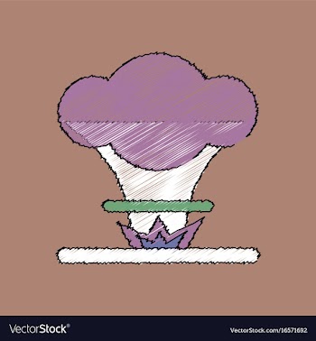 Flat shading style icon nuclear explosion vector image