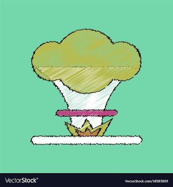 Flat shading style icon nuclear explosion vector image