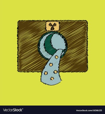 Flat shading style icon nuclear waste vector image