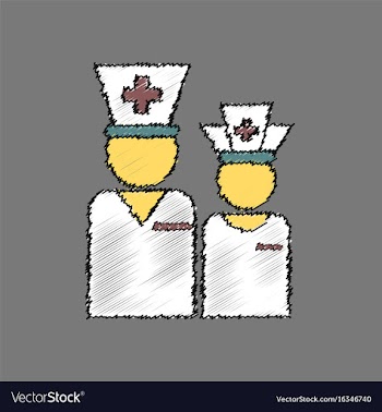 Flat shading style icon nursing staff silhouette vector image