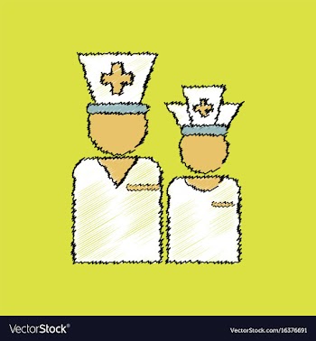 Flat shading style icon nursing staff silhouette vector image
