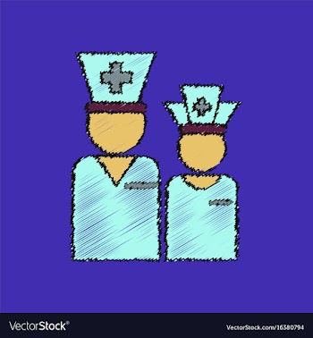 Flat shading style icon nursing staff silhouette vector image