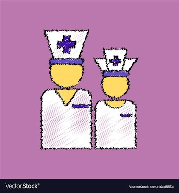 Flat shading style icon nursing staff silhouette vector image