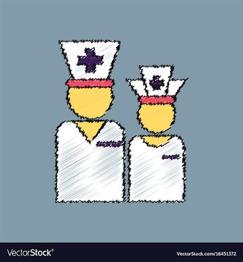 Flat shading style icon nursing staff silhouette vector image