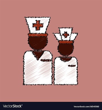 Flat shading style icon nursing staff silhouette vector image