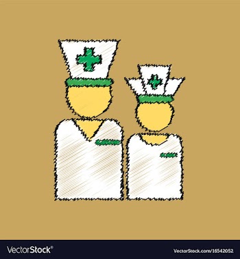 Flat shading style icon nursing staff silhouette vector image