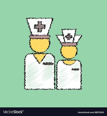 Flat shading style icon nursing staff silhouette vector image