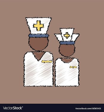 Flat shading style icon nursing staff silhouette vector image