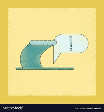 Flat shading style icon ocean tsunami vector image