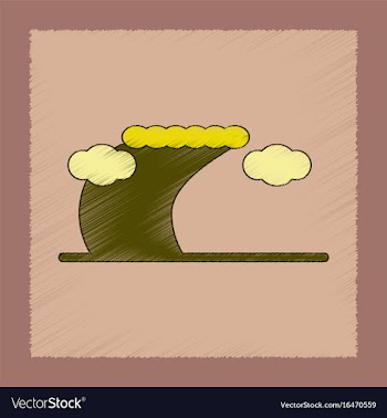 Flat shading style icon ocean tsunami vector image