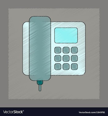 Flat shading style icon office phone vector image