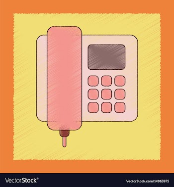 Flat shading style icon office phone vector image