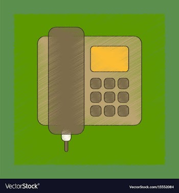 Flat shading style icon office phone vector image