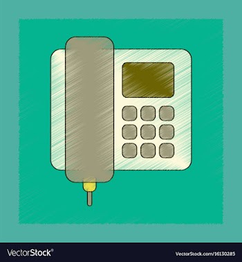 Flat shading style icon office phone vector image