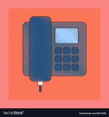 Flat shading style icon office phone vector image