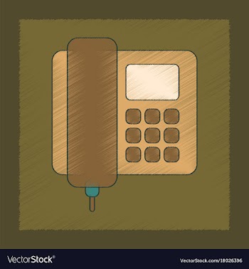 Flat shading style icon office phone vector image