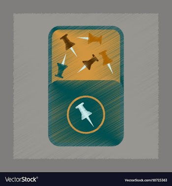 Flat shading style icon office pins vector image