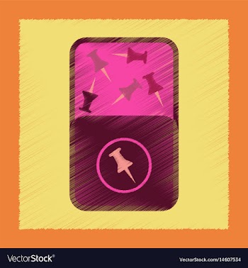 Flat shading style icon office pins vector image