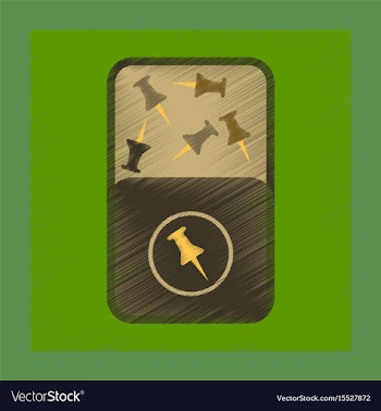 Flat shading style icon office pins vector image