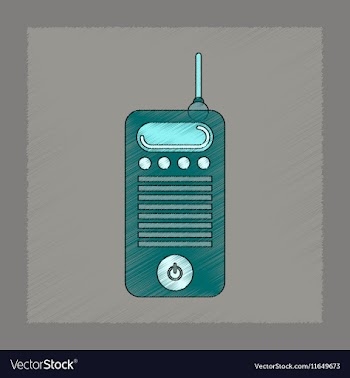 Flat shading style icon old cell phone vector image