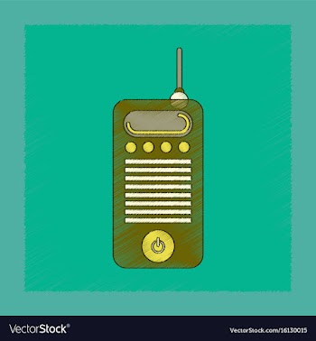Flat shading style icon old cell phone vector image