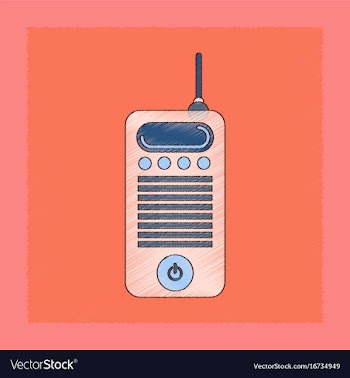 Flat shading style icon old cell phone vector image