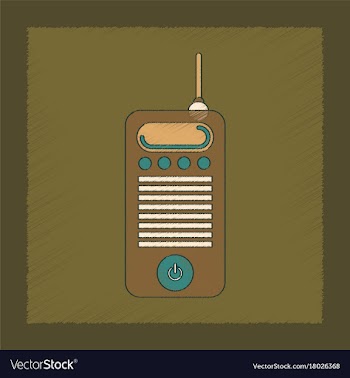 Flat shading style icon old cell phone vector image