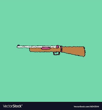 Flat shading style icon old military gun vector image