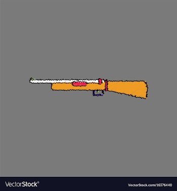 Flat shading style icon old military gun vector image