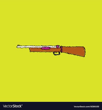 Flat shading style icon old military gun vector image