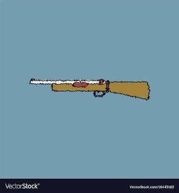 Flat shading style icon old military gun vector image