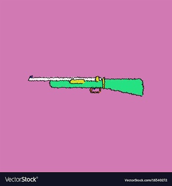 Flat shading style icon old military gun vector image