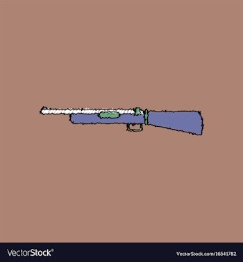 Flat shading style icon old military gun vector image