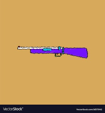 Flat shading style icon old military gun vector image