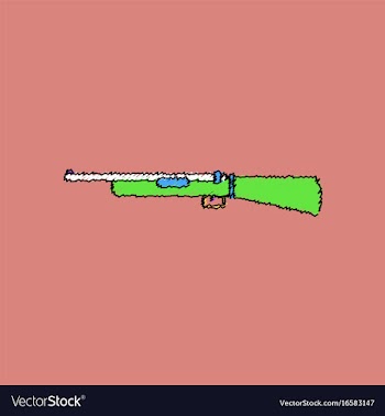 Flat shading style icon old military gun vector image