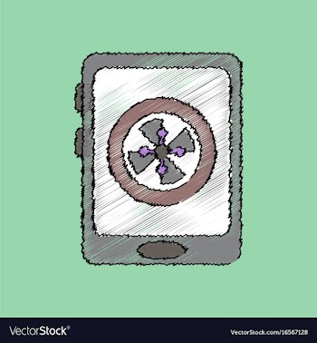 Flat shading style icon online casino roulette vector image