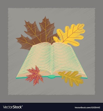Flat shading style icon open book leaves vector image