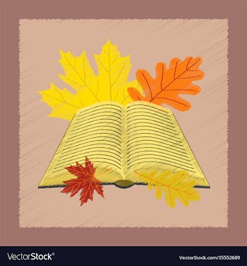 Flat shading style icon open book leaves vector image