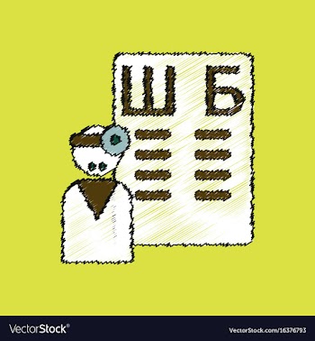 Flat shading style icon ophthalmologist and vison vector image