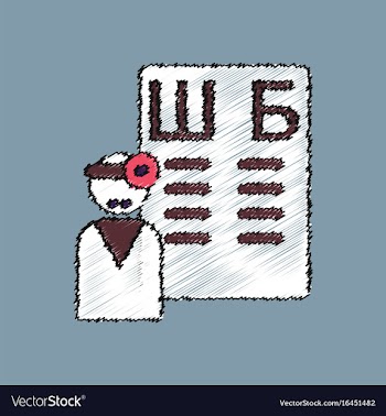 Flat shading style icon ophthalmologist and vison vector image