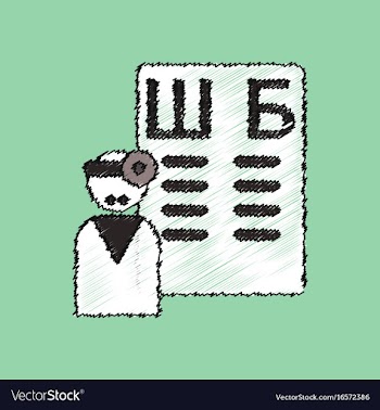 Flat shading style icon ophthalmologist and vison vector image