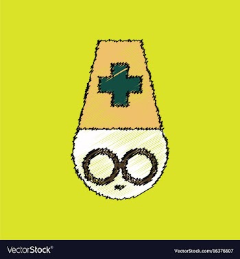 Flat shading style icon ophthalmologist vector image