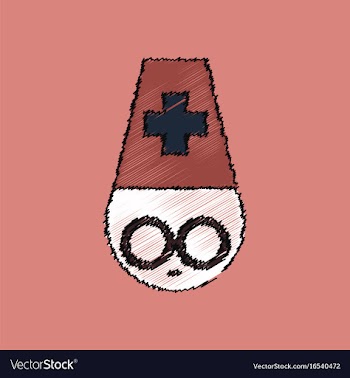 Flat shading style icon ophthalmologist vector image