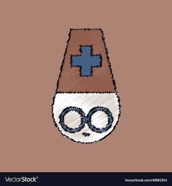 Flat shading style icon ophthalmologist vector image