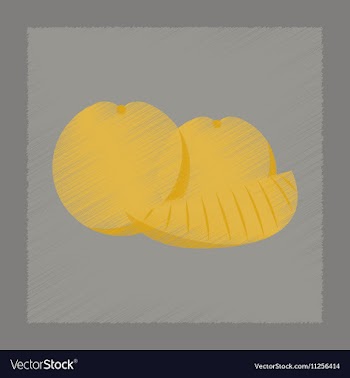 Flat shading style icon orange slice vector image
