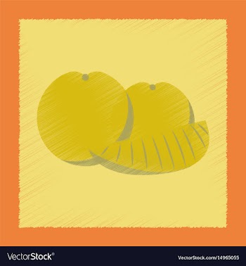 Flat shading style icon orange slice vector image