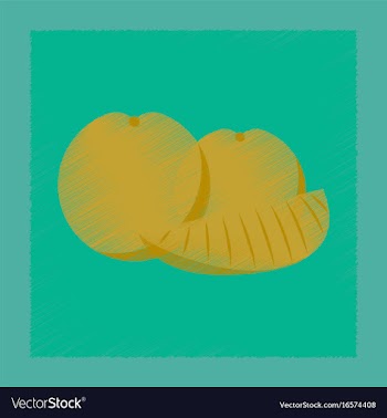 Flat shading style icon orange slice vector image