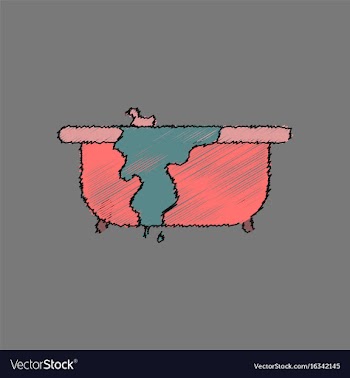 Flat shading style icon overflowing bathtub vector image