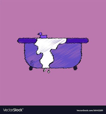 Flat shading style icon overflowing bathtub vector image